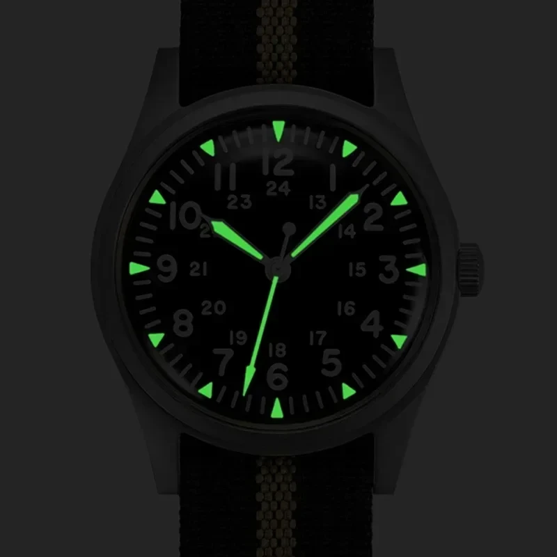 2025 nuevo RDUNAE RA03 34.5mm militar hombres reloj de cuarzo Vintage G10 Miyota 2035 relojes K1 cristal Mineral reloj de pulsera de acero inoxidable