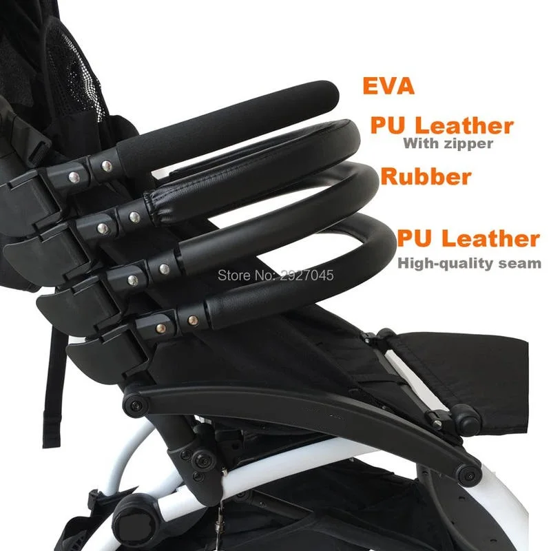 MomTan ®   Accesorios para cochecito de bebé, reposabrazos de cuero PU, barra de parachoques, pasamanos, estribo extensible, Compatible con Babyzen YOYO 2 YOYO 3