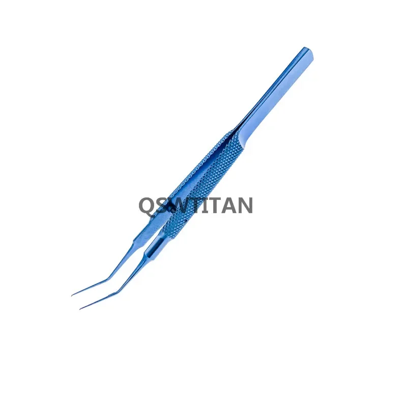 Pinzas para Capsulorhexis, pinzas oftálmicas de ángulo curvo de 105mm de largo, instrumentos quirúrgicos oftálmicos para mascotas