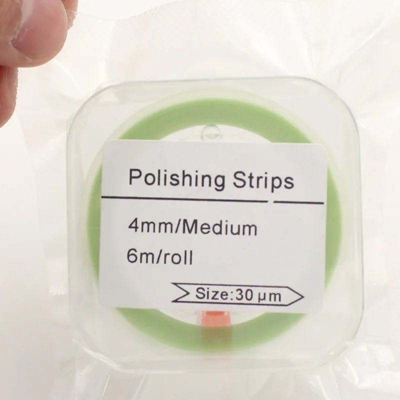 Rollo de tira de pulido Dental de 3 piezas, 6m x 4mm, lijado de dientes de resina, herramienta de dentista resistente al desgarro, Material de odontología