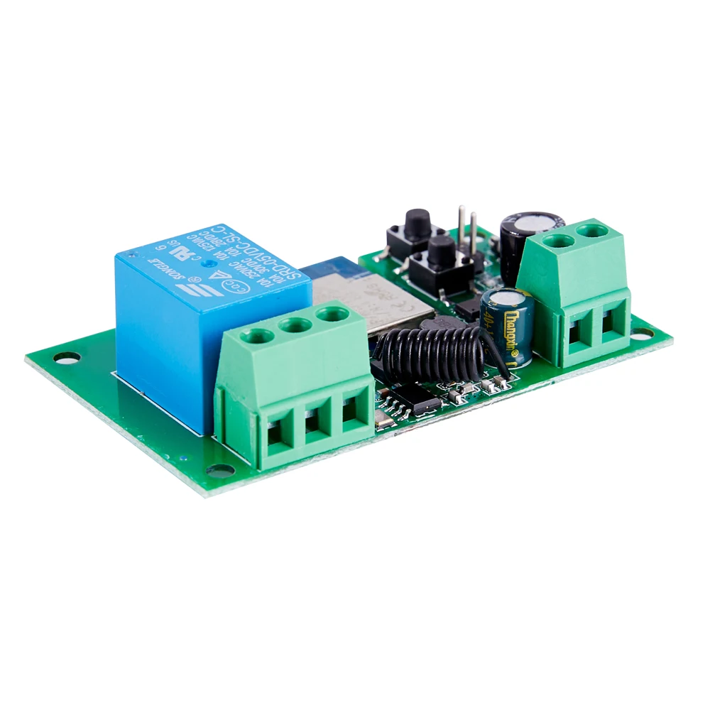 Interruptor Inteligente Wifi de 1 Canal, 7-32V, Mini Controlador de Luz Wifi, Receptor RF 433, Abrepuertas de Garaje, 10A, Compatible con la Aplicación Tuya, Relé de 1 Canal
