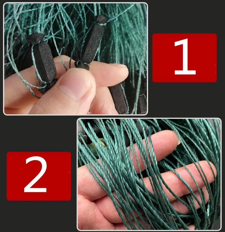Finefish-red de pesca para caza, equipo de pesca con monofilamento de 3 capas, con flotador, para captura al aire libre, 100m