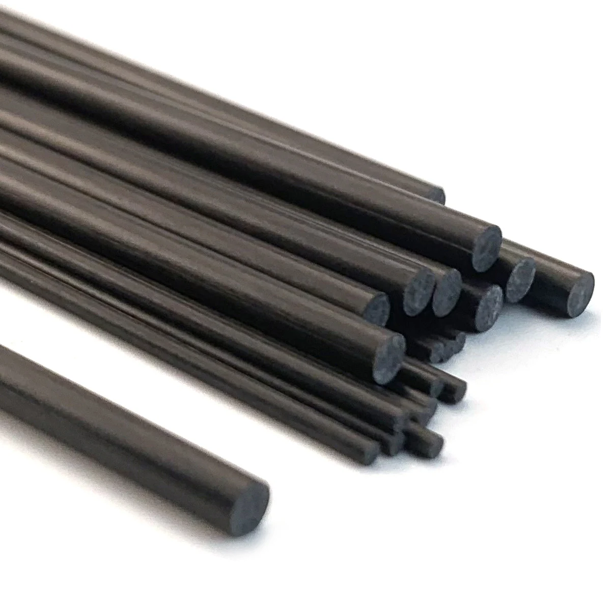 Varilla redonda de fibra de carbono, diámetro de 1MM, 2MM, 3MM, 4MM, 5MM, 6MM, 0,5 M, peso ligero de alta resistencia, accesorio compuesto DIY para avión RC