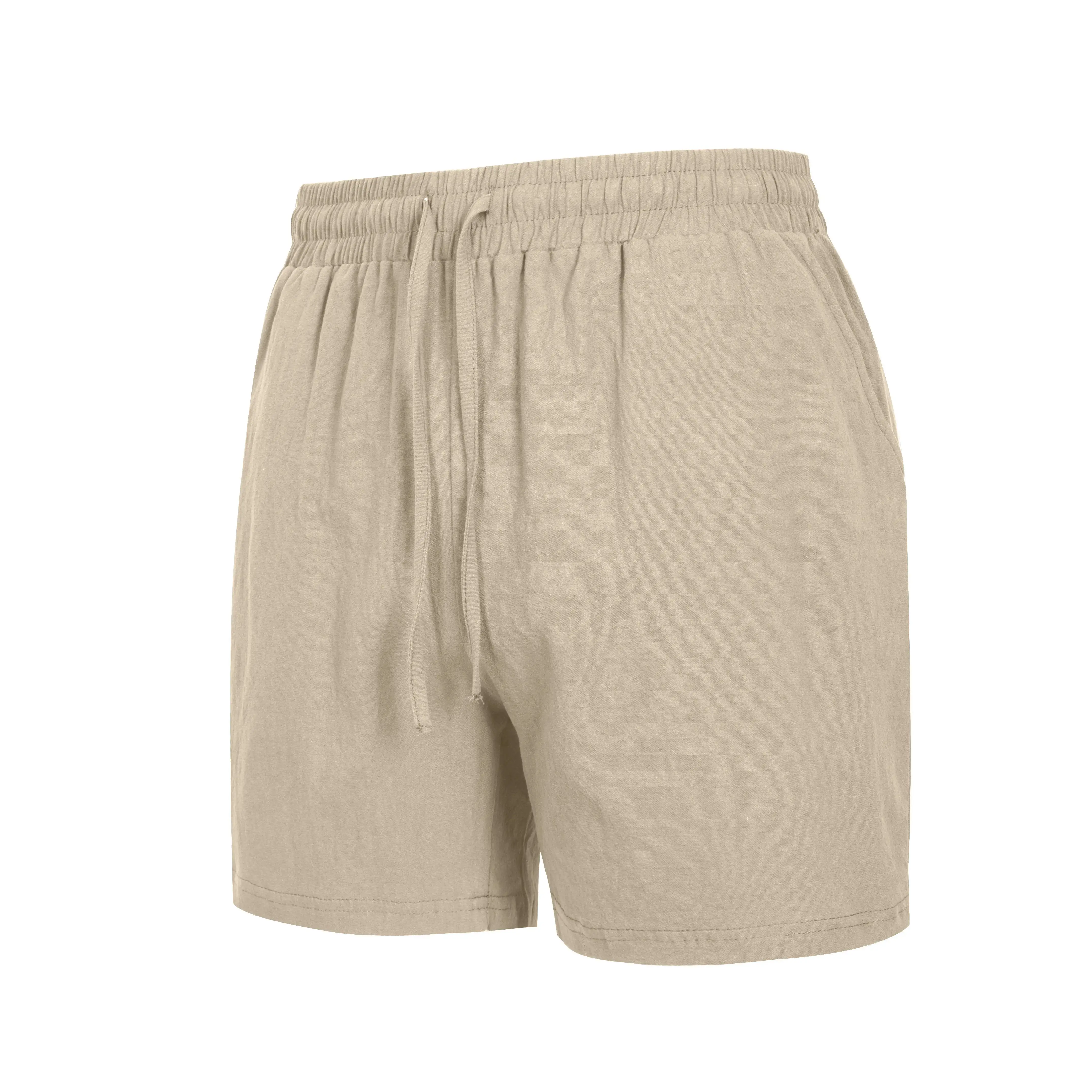 Nuevos pantalones cortos de algodón de Color sólido para playa para hombre, pantalones ligeros de verano para exteriores, pantalones cortos deportivos grandes transpirables para hombre, ropa de calle deportiva para Fitness