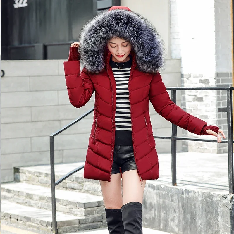 Chaqueta de invierno para mujer, nueva colección 2026, moderna, ajustada, de algodón acolchado, cálida, abrigada, abrigo largo, parka, chaquetas para mujer