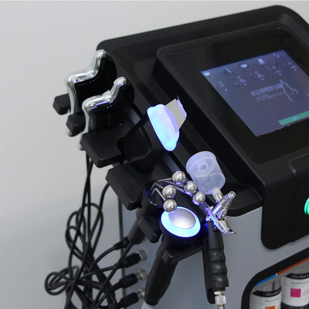 Máquina de Hidrodermoabrasión AOKO 10 en 1, Peeling Acuático, Inyección de Oxígeno, Cuidado Facial por Ultrasonido, Tensado de la Piel, Limpieza Profunda, Dispositivo de Belleza para Eliminar Puntos Negros, Acné y Poros, para Salón y SPA