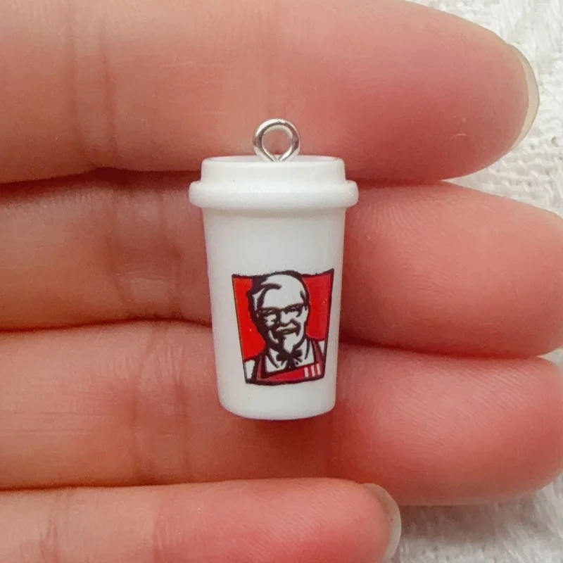 10 llaveros de resina con diseño de bolsa de comida de dibujos animados, ideales para decorar bolsos, la mejor opción para regalos.