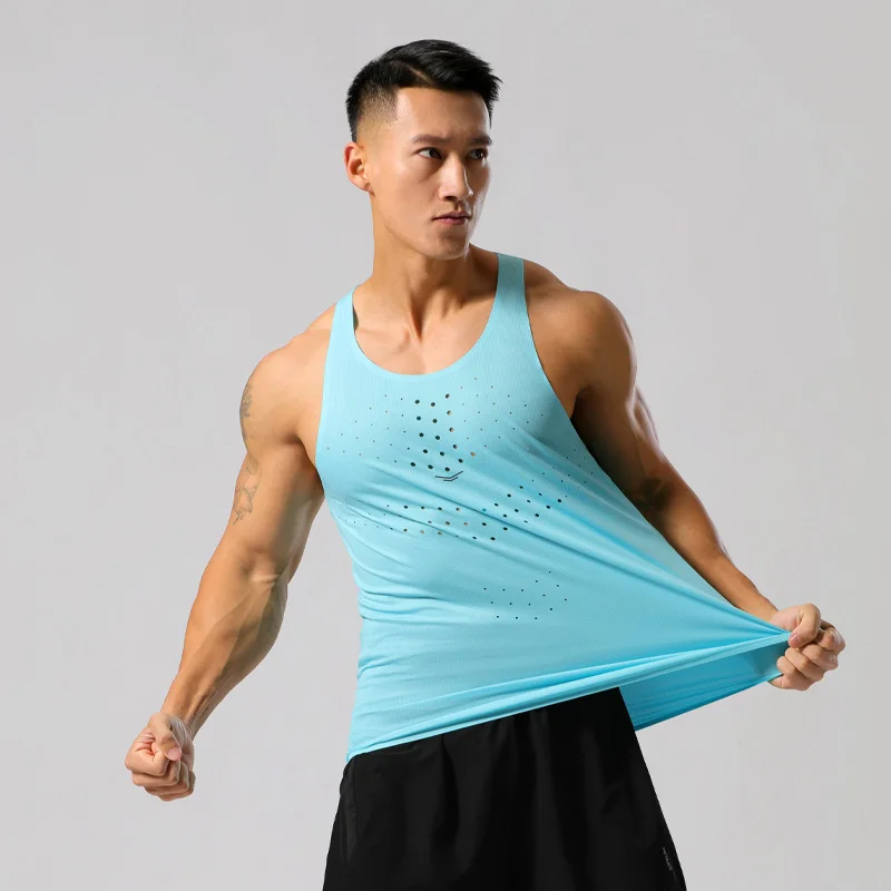 Camiseta de gimnasio para hombre, camisetas sin mangas de alta calidad, camisetas sin mangas de secado rápido, camisetas de entrenamiento para Fitness, chaleco deportivo transpirable de malla