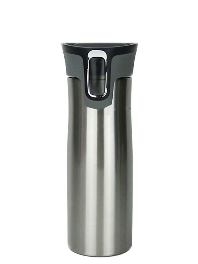 1 taza térmica de café para coche de acero inoxidable, material interior SUS 304, taza de viaje aislada con tapa antiderrames