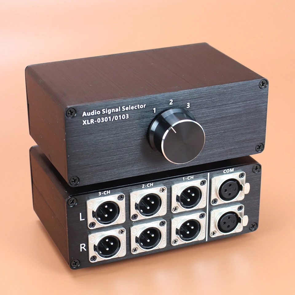 Conmutador de audio HIFI de doble canal, selector de señal de audio balanceado XLR, amplificador de potencia, altavoz, conmutador de alta calidad
