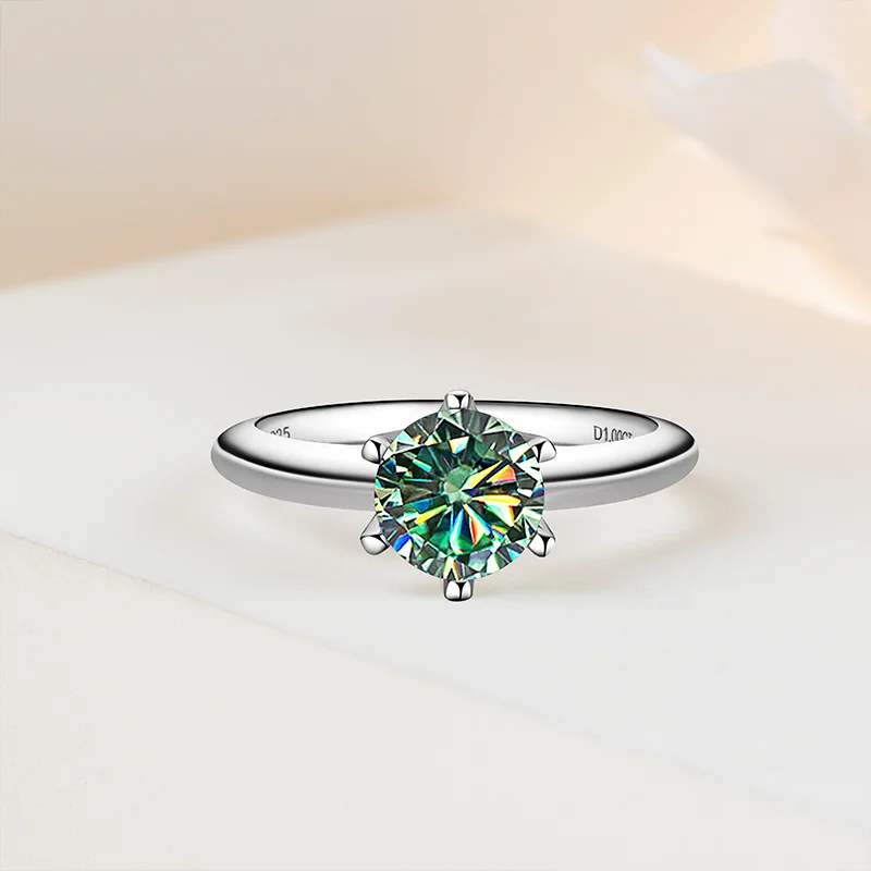 Anillo de moissanita con certificación GRA VVS1, anillo solitario de diamante de laboratorio para mujer, promesa de compromiso, joyería de boda