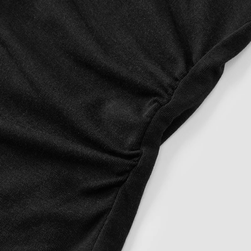 Semir-camisetas de manga larga para mujer, Top corto ajustado, forro polar térmico, Top versátil liso para invierno, ropa para mujer Bts 2025
