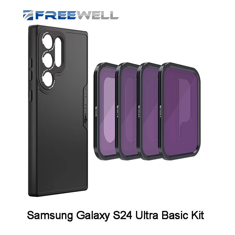 Freewell Basic Kit Funda para teléfono con montura F y paquete de 4 filtros ND compatibles con Samsung Galaxy S23/S24 Ultra