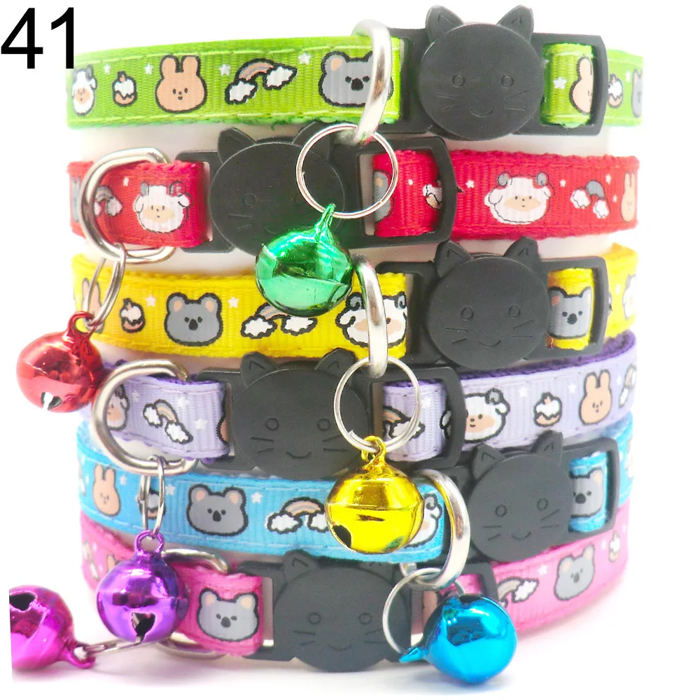 100 Uds Collar para perros Collar de gato gargantilla de entrenamiento cuello personalizado dibujos animados impreso etiqueta de identificación de perro accesorios antipérdida