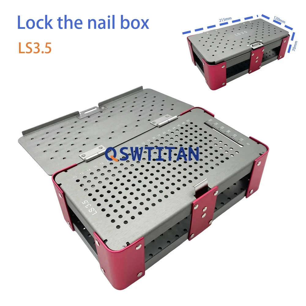 Caja de tornillos ortopédicos para instrumentos quirúrgicos veterinarios, contenedor de tornillos de bloqueo, caja de esterilización 3.5/2.7mm