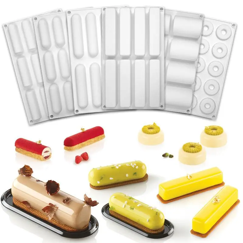 Molde de silicona ovalado para tartas de mousse, molde para repostería, bandeja para dulces, molde para hornear dulces franceses caseros DIY
