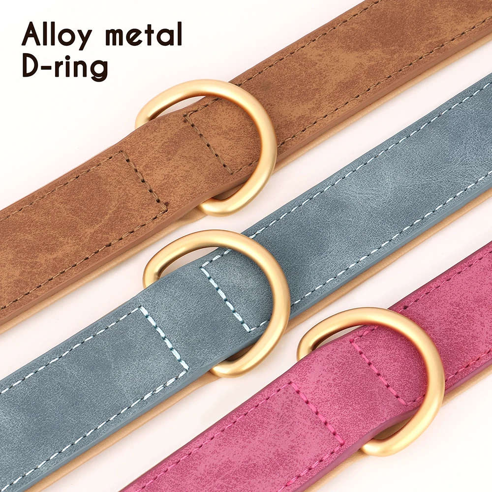 Collar de cuero para perros, collares duraderos para perros, Collar Pitbull acolchado suave para mascotas, ajustable para perros pequeños, medianos y grandes, productos para mascotas Pug