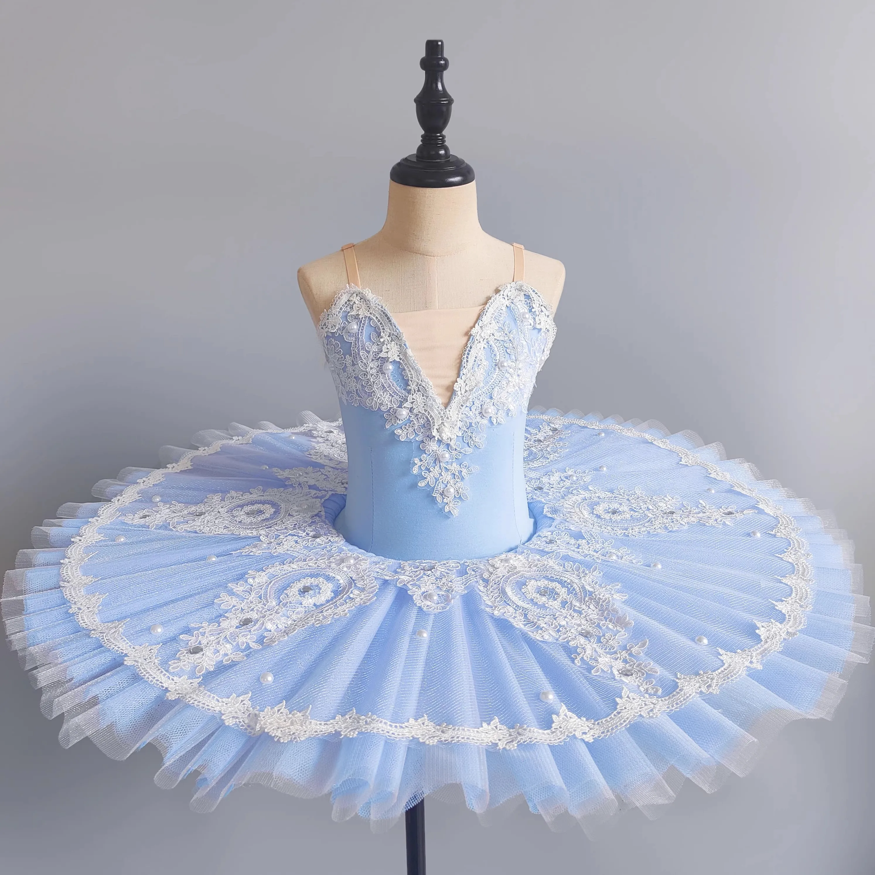 Tutú de Ballet profesional para niñas, plato azul y rosa, tutú de panqueque, vestido de fiesta de bailarina, traje de baile de Ballet para mujeres y niños