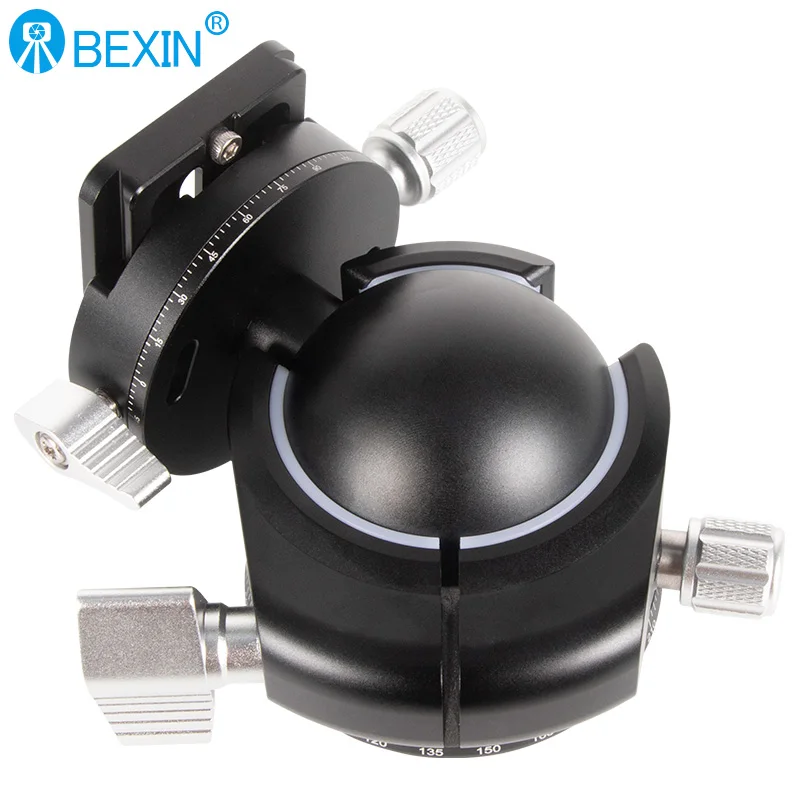 Centro de gravedad bajo, cabeza de bola para trípode de 55mm ~ 28mm, doble muesca en U, ajuste de amortiguación de perfil ultrabajo, cabezal de bola CNC de alta resistencia