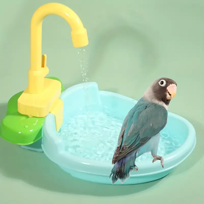 Ducha automática para loros, jaula de baño para pájaros y mascotas, lavabo para baño de loros, cuenco de ducha para loros, accesorios para pájaros, juguete para loros, bañera para pájaros
