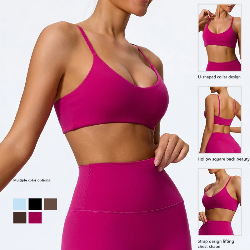 Hearuisavy - Sujetador Deportivo Super Suave de Secado Rápido para Mujer, Transpirable, para Gimnasio, Entrenamiento, Fitness, Ropa Interior Deportiva, Top para Correr, Yoga