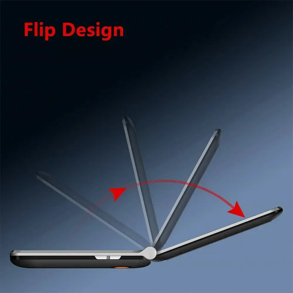Teléfono Móvil Flip UNIWA V202T 4G con Doble Pantalla y Botones Grandes para Personas Mayores, 1450mAh, Función SOS
