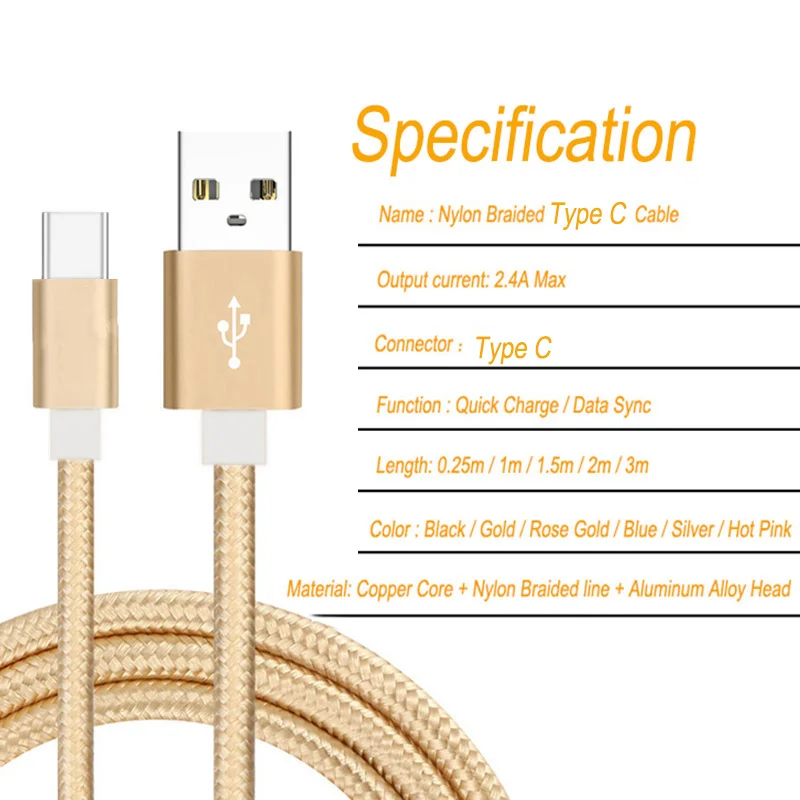 Cable USB tipo C, cargador de datos de carga rápida de 2M para Xiaomi Poco X3 Pro M3 F3 F2 Realme Gt 5g 8 Pro X7 Narzo 30 Oppo Find X3 Pro Neo