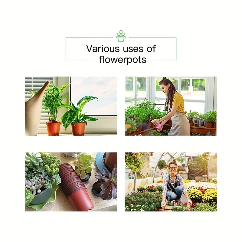 Paquete de 50 macetas para vivero estilo Americana: contenedores versátiles para plántulas interiores/exteriores, duraderos y decorativos