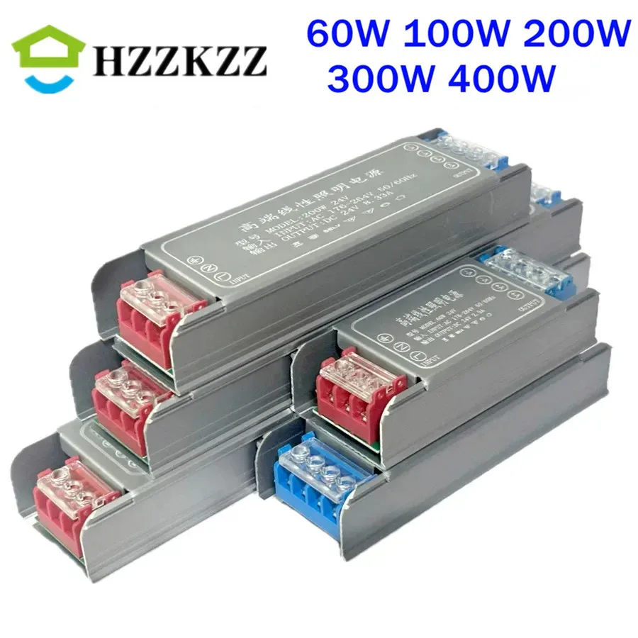 Fuente de alimentación LED de 60W, 100W, 200W, 300W, 400W, 12V, 24V, convertidor de transformador de CA a CC, súper fino para tira de luces LED, controlador de bombilla LED