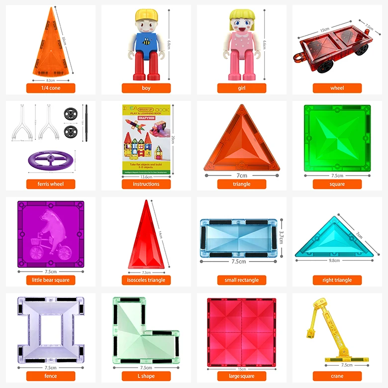 VINEDI, juego de construcción de bloques magnéticos, azulejos magnéticos, juguetes educativos Montessori para niños, regalo para niños y niñas