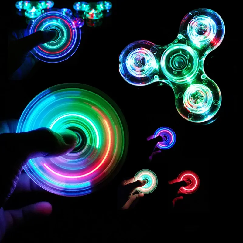 Spinner Luminoso LED, Juguetes Antiestrés que Brillan en la Oscuridad, EDC, para Aliviar el Estrés