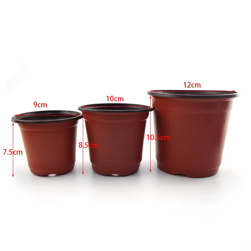 Maceta de plástico para cultivo, bandeja resistente a caídas para plantas de jardín del hogar, taza para vivero, macetas para plantas de flores E2