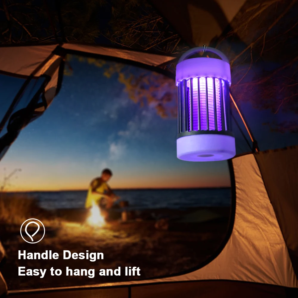Lámpara eléctrica antimosquitos, luz UV, trampa exterminadora de insectos, USB, 5V, recargable, matamoscas de verano, luz mata insectos ﻿ Camping