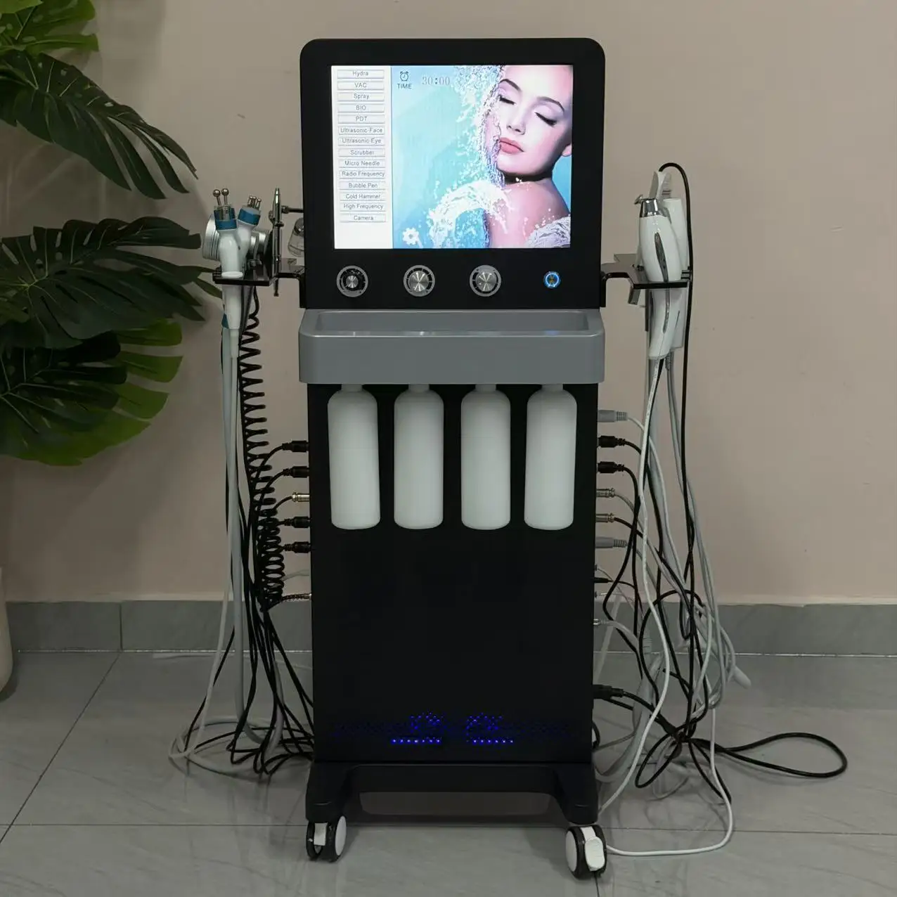 Máquina Facial de Hidrodermoabrasión 14 en 1+ con Analizador de Piel para una Limpieza Profunda, Hidratación y Reafirmación de la Piel