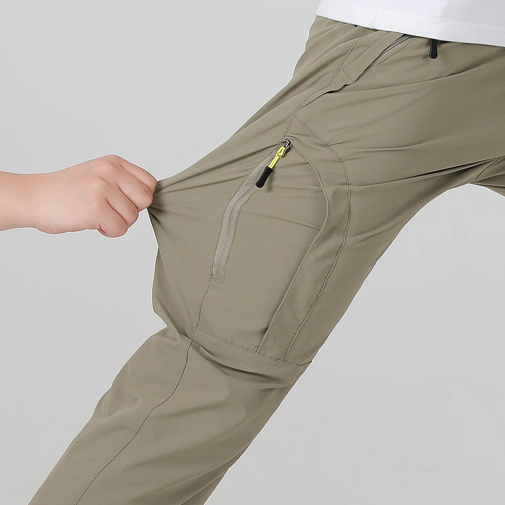 Pantalones de Secado Rápido Elásticos de Cuatro Lados para Montañismo Masculino, Pantalones Ligeros y Delgados para Verano Femenino, Elásticos y Transpirables