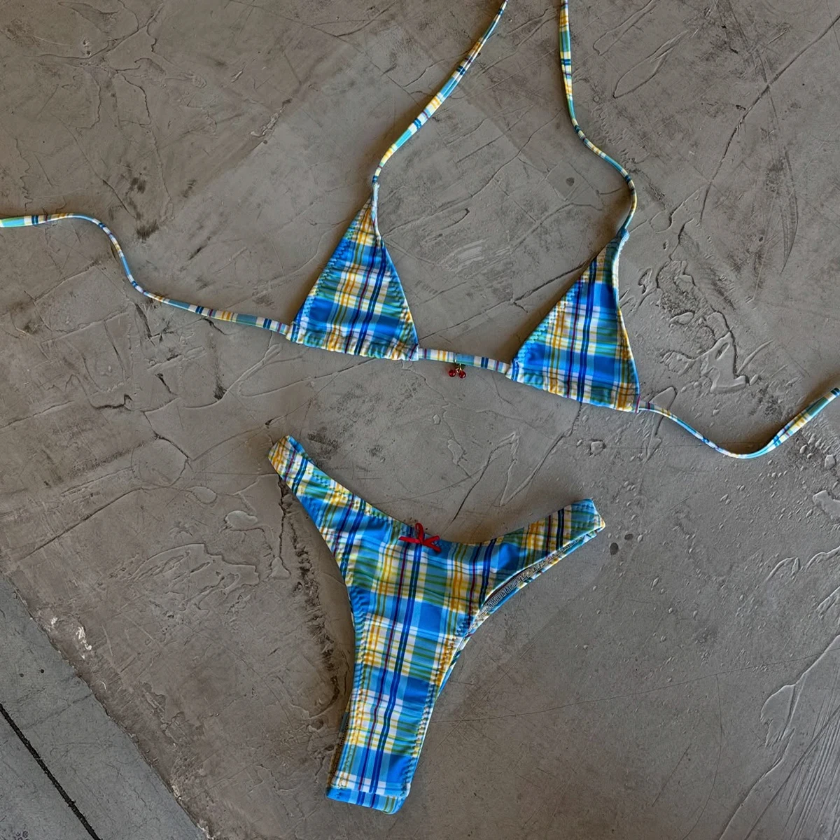 Microbikinis 2025, traje de baño Sexy para mujer, traje de baño para mujer, conjunto de Bikini brasileño, traje de baño a cuadros, trajes de baño, ropa de playa