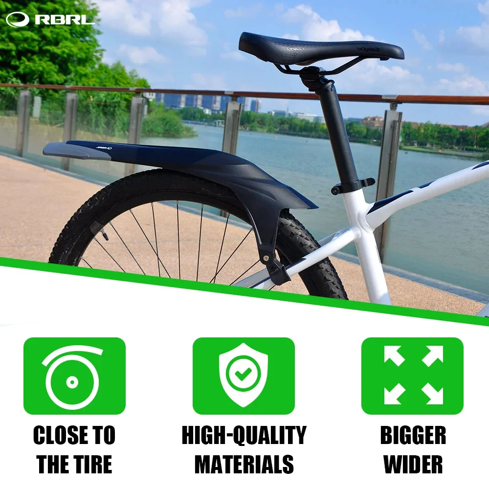 RBRL guardabarros MTB Set duradero innovador guardabarros PP plástico suave guardabarros para bicicleta de montaña alas de bicicleta 28 pulgadas accesorios de ciclismo