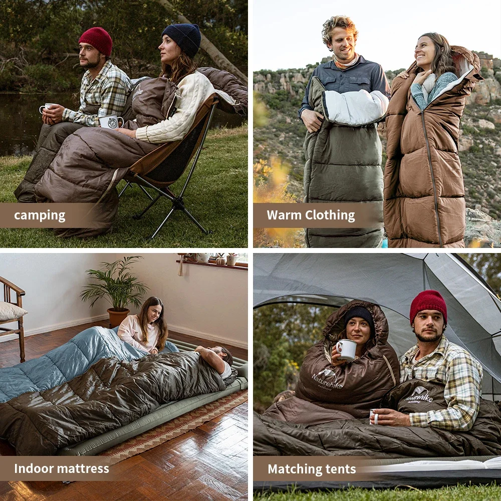 Naturehike-saco de dormir de algodón ultraligero, equipo de Camping, saco de dormir de emergencia, equipo de campamento, edredón de llama de hielo