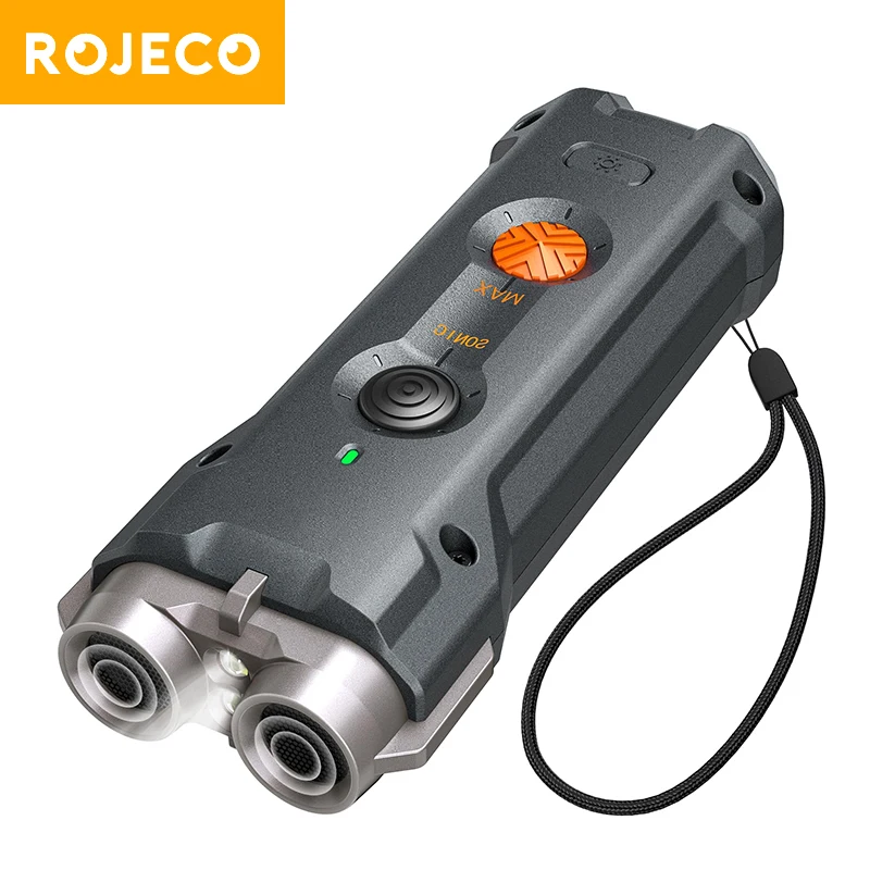 ROJECO 2 en 1 dispositivo de entrenamiento y antiladridos repelente ultrasónico de perros con linterna parada de ataque repelente recargable para perros