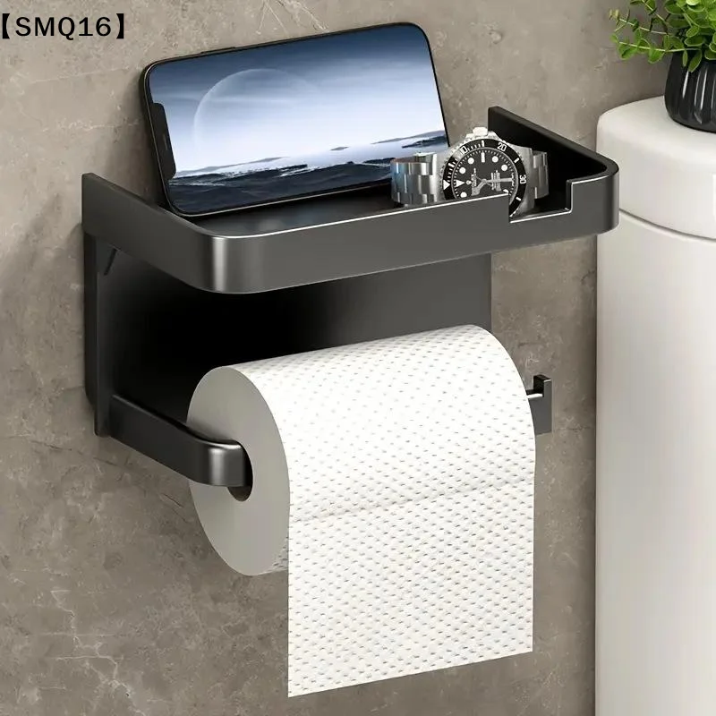 Soporte para papel higiénico, estante de almacenamiento de plástico, soporte para toallas de cocina, botellas de condimentos, almacenamiento de rollos de papel para pared del baño【SMQ】