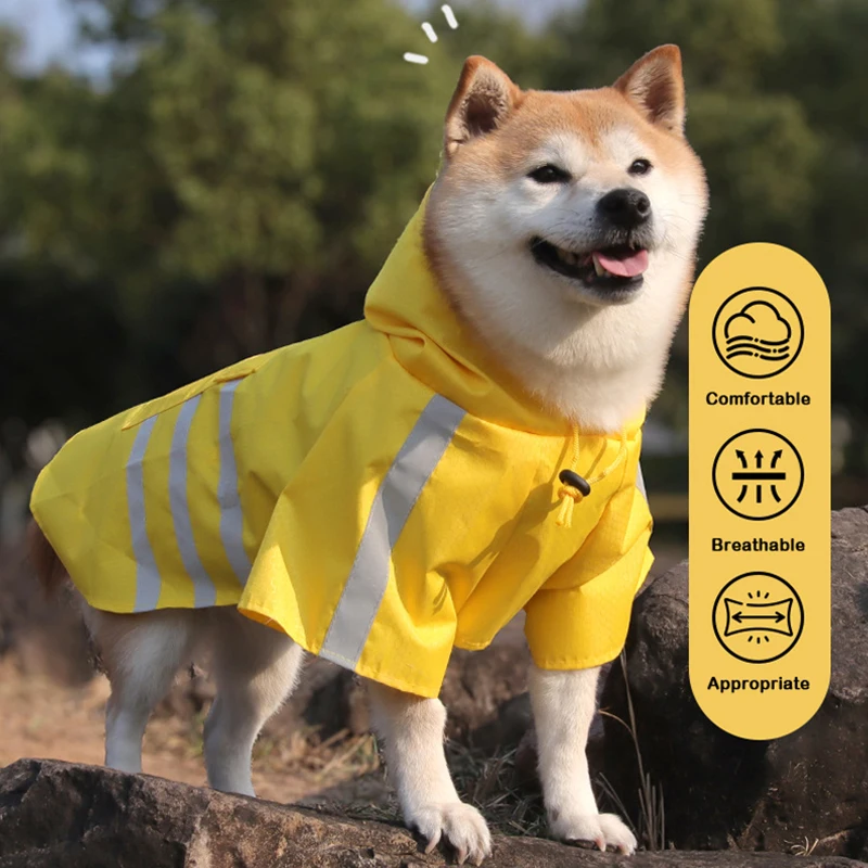 Impermeable Reflectante para Perros 2026, Chubasquero Ligero con Capucha para Verano, Poncho para Cachorros, Chaqueta Impermeable para Mascotas Pequeñas
