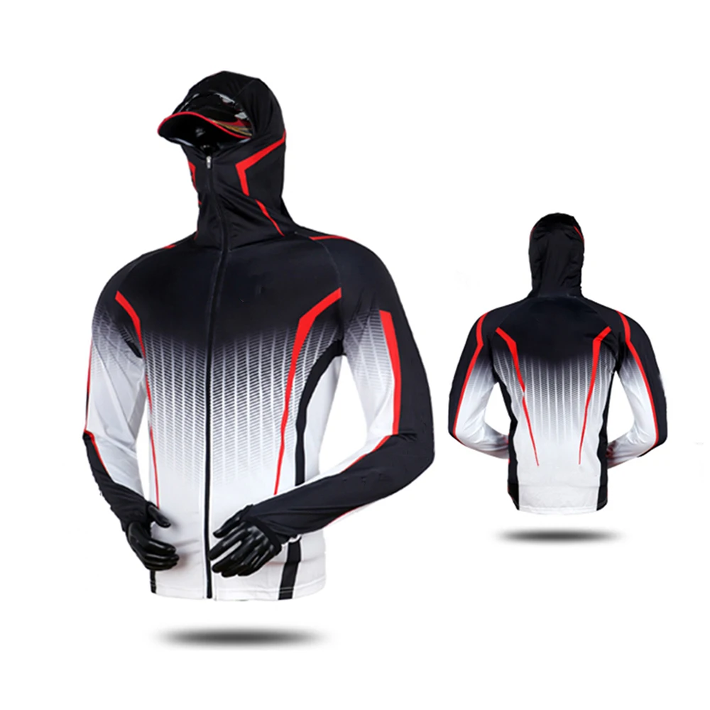 Ropa de pesca de verano para exteriores, camisa de pesca con capucha de secado rápido transpirable de manga larga, ropa de senderismo con protección solar