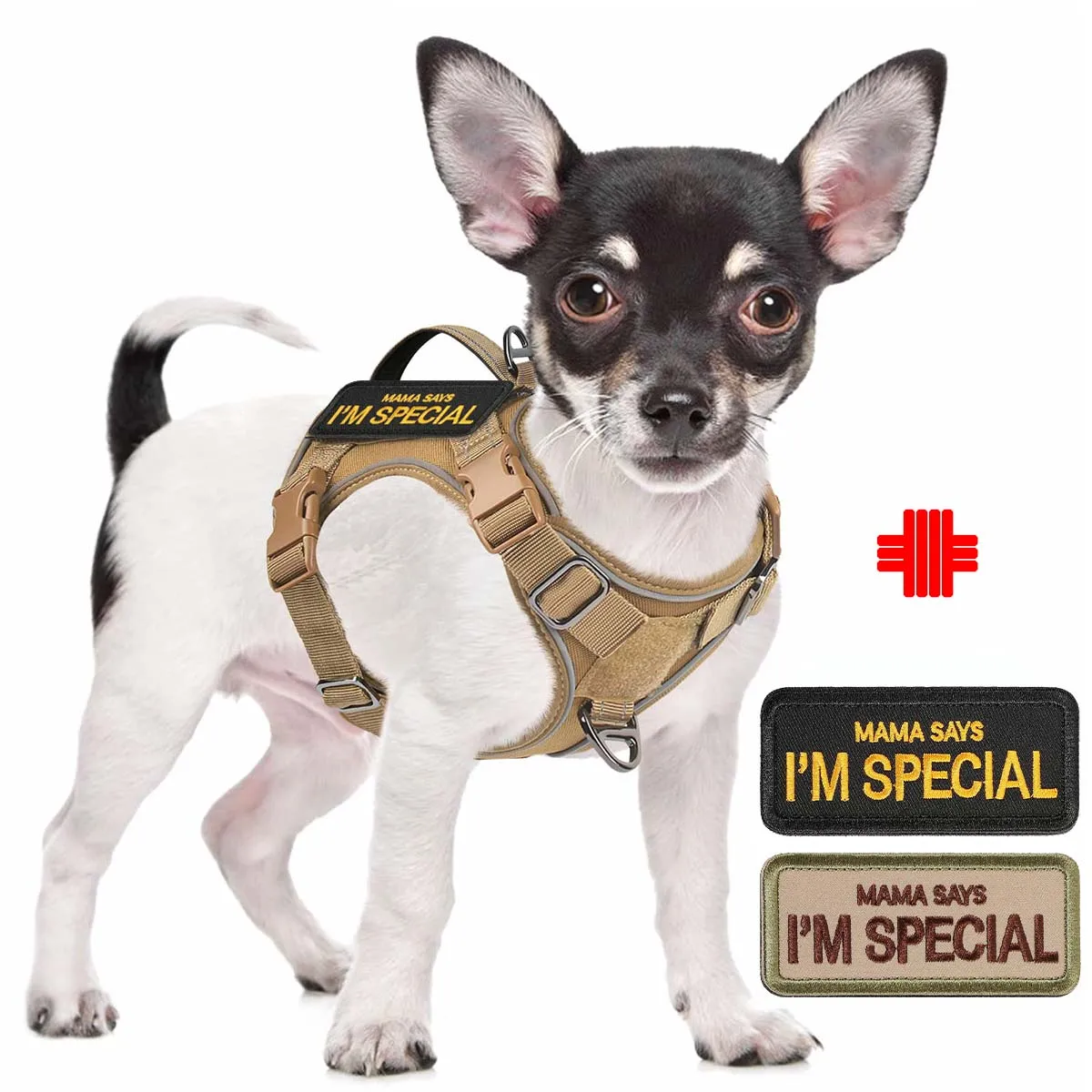 Arnés táctico para perros pequeños: chaleco para perros de servicio militar con mango vertical y chaleco reflectante para adiestramiento al aire libre