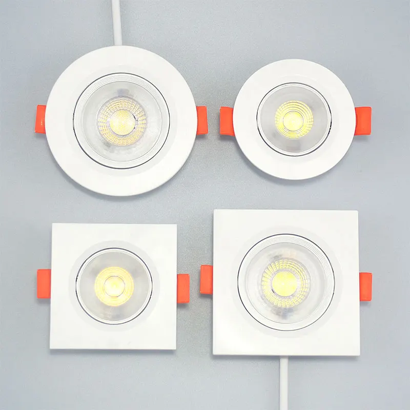 Luz LED empotrada en el techo, focos de luz de techo con ángulo ajustable, 3W, 5W, 7W, 9W, 12W, iluminación interior giratoria AC220V 110V