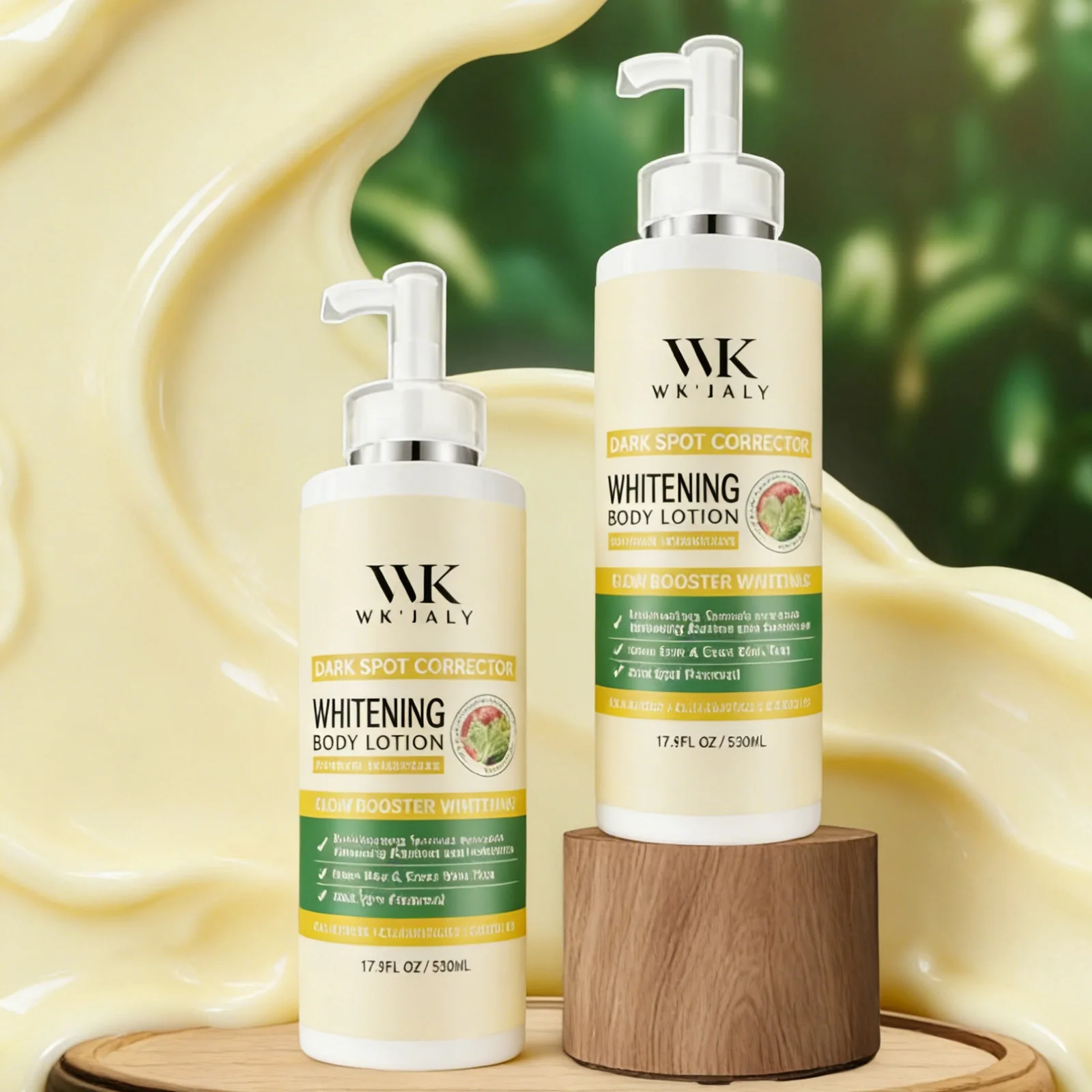 WK JALY Loción corporal blanqueadora Glow Booster, con glutatión, elimina las manchas oscuras, la melanina, crema uniforme para todo tipo de piel