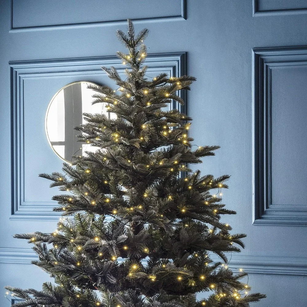 Guirnalda de luces LED con Cable verde, guirnaldas navideñas para exteriores, guirnalda de árbol impermeable, decoración navideña para vacaciones