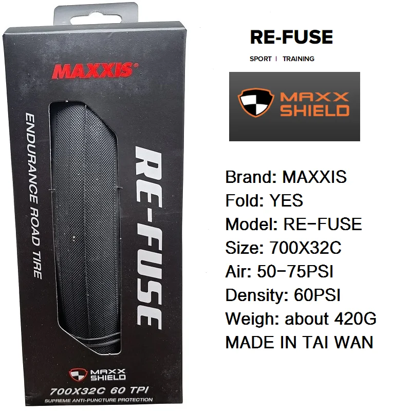 MAXXIS RE-FUSE, nuevo modelo de neumático de bicicleta, neumático de viaje, alto resistente al desgaste y a pinchazos para bicicleta de carretera, neumático de bicicleta de E-ROAD