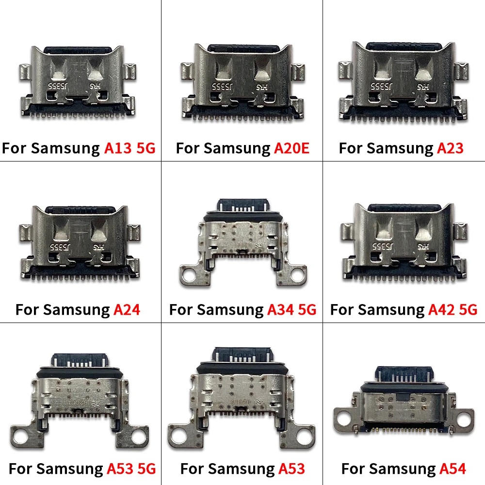 100 Uds puerto de carga USB para Samsung A04E A04S A05 A05S A13 4G A13 5G A14 A145P A146B A20E A23 A24 A34 A42 A54 A53 5G