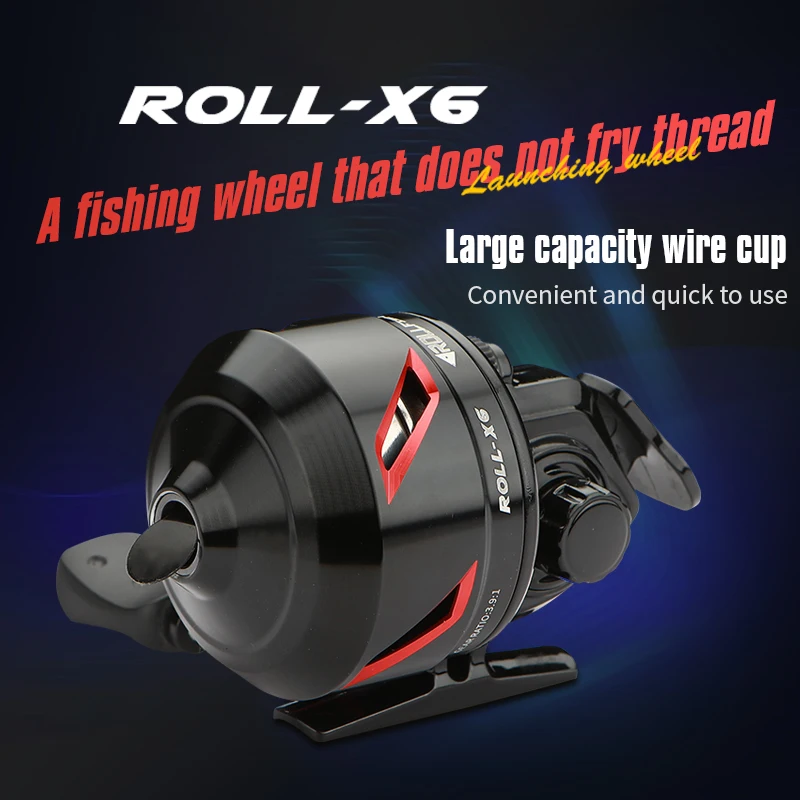 Carrete de pesca con tirachinas ROLLFISH, agua salada, agua dulce, cuerpo cerrado de Metal, rueda de tiro para pesca al aire libre, relación de engranaje 3,9: 1 Max 8KG