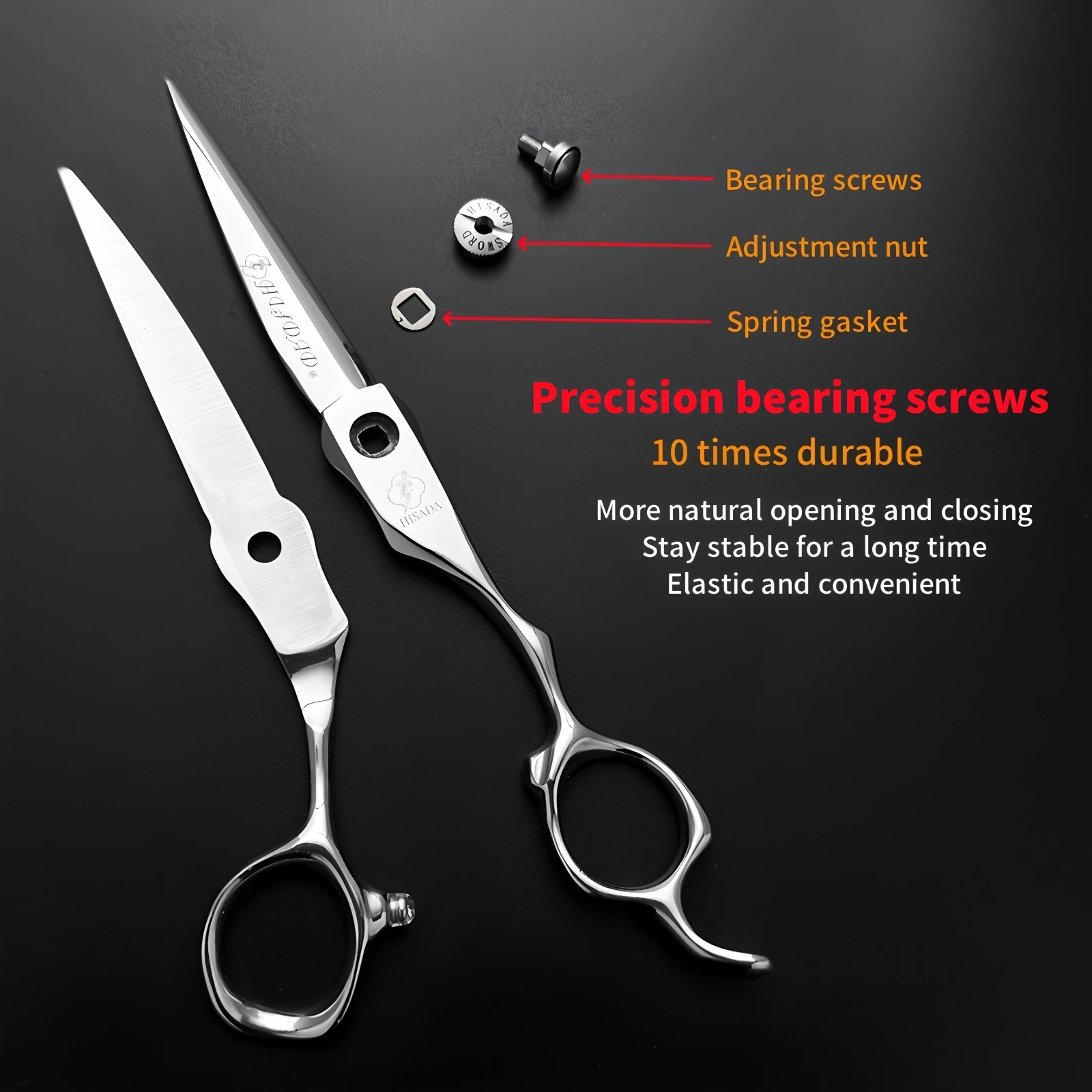 Tijeras de Peluquería HISADA, Tijeras Profesionales de Barbería de 6.0 Pulgadas, Material VG10